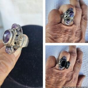 True Vintage Sterling silver poison ring‎
